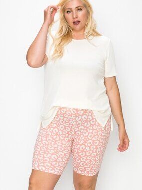 🧡3/$30 Pink Cheetah Print High Waist Biker Shorts | Moa Collection  | NWOT